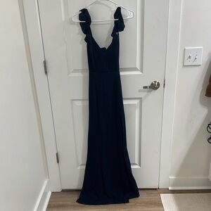 Elegant Navy Evening Gown